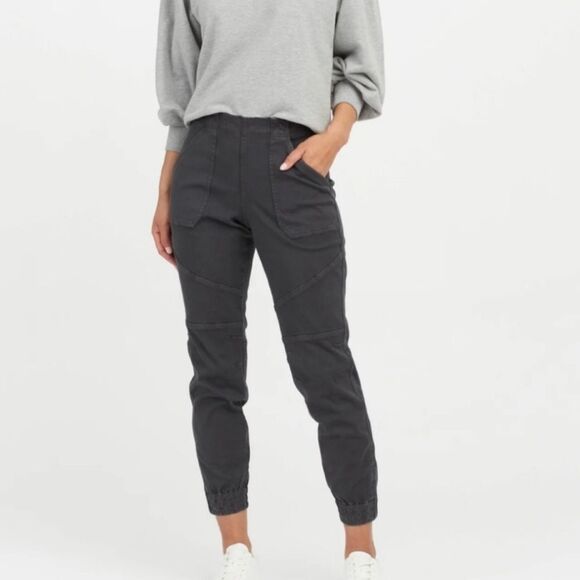 Spanx Stretch Twill Cargo Jogger Pants Size 1X in Grey Plus Size - Picture 1 of 7